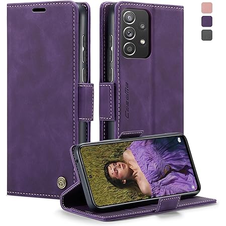 CaseMe Handyhülle für Samsung Galaxy A52S 5G/ A52 Hülle Premium Leder Klappbar Tasche RFID Schutzhülle Flip Case Magnet Kartenfach Standfunktion Klapphülle für Samsung A52S 5G/ A52 4G/5G - Lila